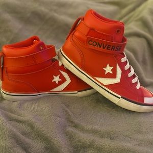 Boys red converse high tops
